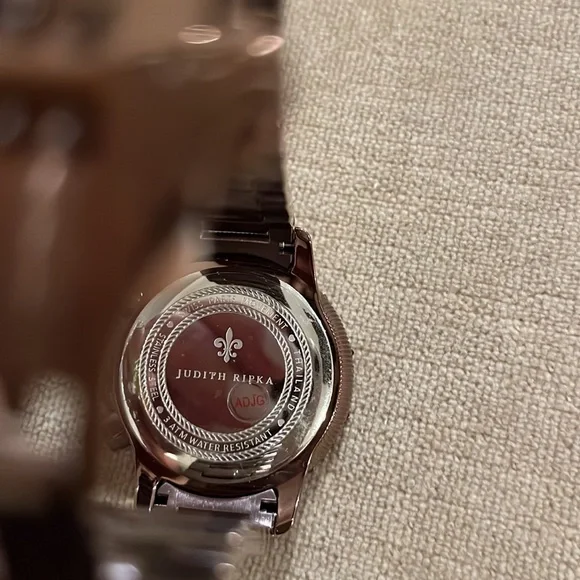 NWOT Judith Ripka Stainless Steel Chocolate Brown Chronograph Watch New Battery - Picture 6 of 10
